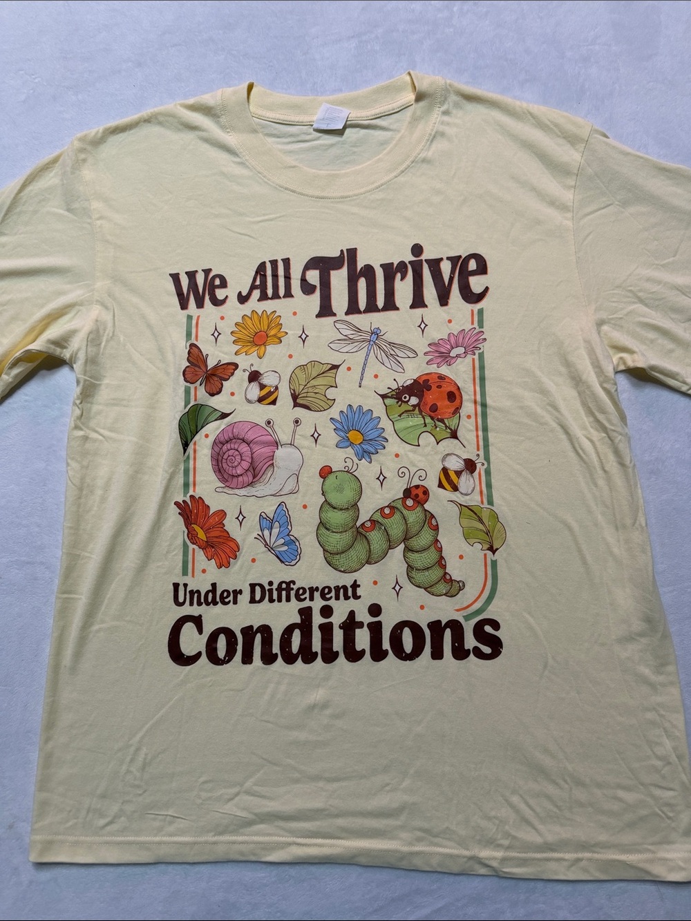 We All Thrive Short Sleeve Graphic Tee - Yellow